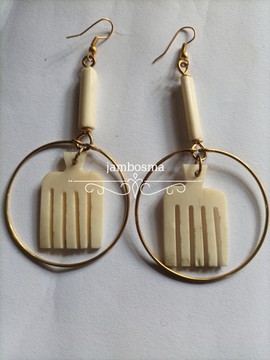 African brass earrings, brass jewelry