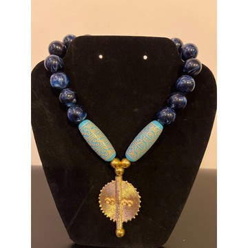 Collier ethnique bleu