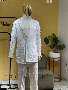 Bespoke men’s wedding suit, suit for men, prom suit jacket and trousers