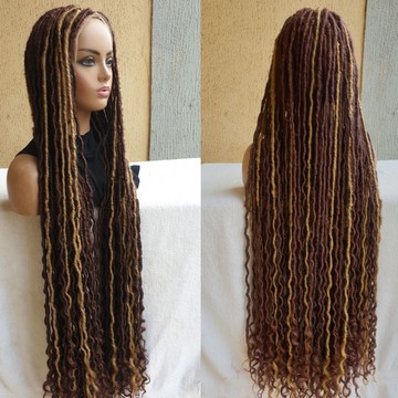 38nches skinny distressed locs ,frontal wig, wig for black women