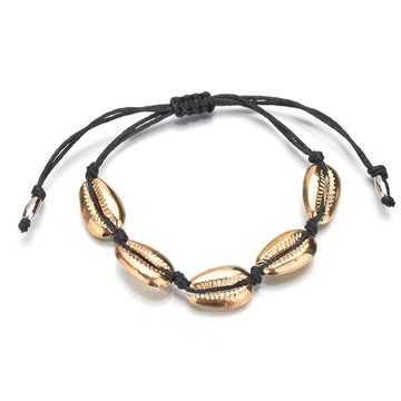 Gold-plated cowrie bracelet