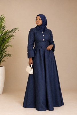Women’s Navy Blue Long Sleeve Maxi Dress