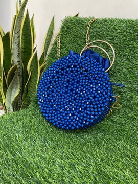 Beaded blue Elsa bag