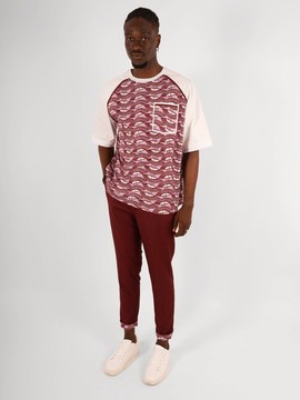Pantalon à revers gabardine bordeaux
