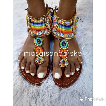 Sandales de gladiateur, sandales en cuir africain, sandales maasai