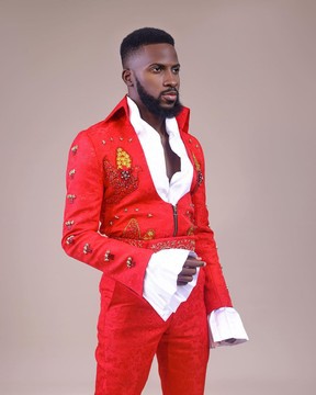 A “Presley (16 - 08 - 1977) ” red Jacquard with metallic wire suit