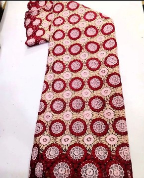 Tissu de dentelle de cordon de luxe pour femmes, tissu de dentelle pour femmes (5 yards)