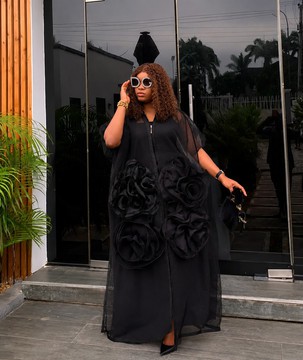 Robe boubou fleurie de luxe en organza | Robe kaftan africaine remarquable | Robe de soirée ample et élégante