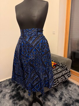 Ankara Knee Length Skirt, African Print Knee to Lis Length Skirt