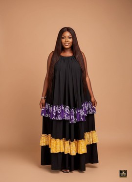 Black Maxi Ruffle Dress