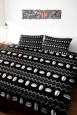 (Black)Cowrie Black and White Tribal Bedding Duvet and Pillow Set (MORE SIZES AVAILABLE)