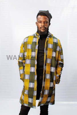 African Print Ankara Long Coat with Front zipper, Ankara Long Coat, African wax long coat