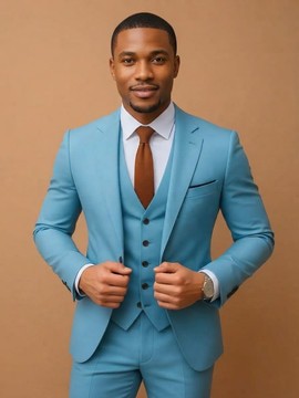Costume trois pièces bleu