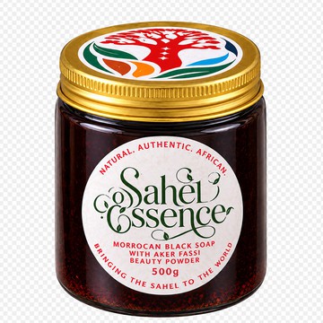 Authentic Moroccan Black Soap with Aker Fassi Beauty Powder — 500g 🌺