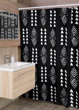 Black and White Tribal Shower Curtain Fashionista Bathroom (MORE SIZES AVAILABLE)