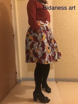 Stylish wax skirt neither too short nor too long