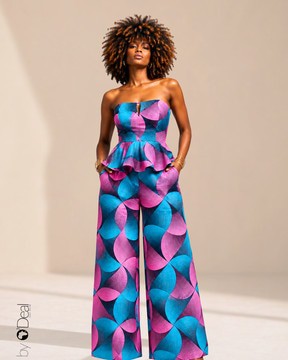 Ensemble pantalon large et son top bustier