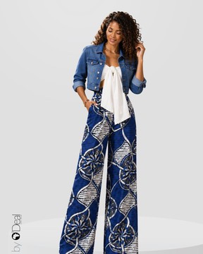 Pantalon taille haute en wax premium