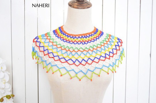 African beaded collar necklace handmade jewelry