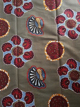 COUPON FABRIC WAX AFRICAN WEDDING FLOWER PATTERN