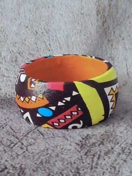 YEMOJA "L" bracelet in multicolored WAX fabric-loincloths