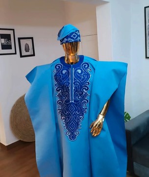 4 piece set of Aso oke African men's clothing/wedding suits/Dashiki/men's shirt.