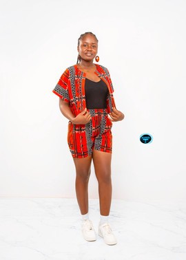Manuel Fashion  Red Orange Traditional Kimono Set