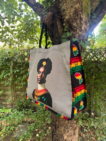XXL shopping bag “Lomé” wax &amp; rice bag