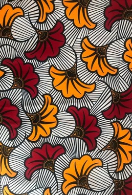 Tissus Wax 100 % coton 2 yards 1m80 "kente"