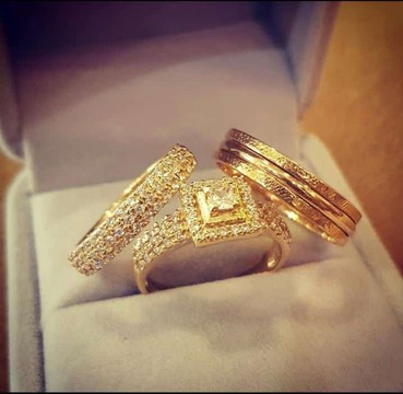 3pcs solide traditionnel/mariage/anneaux de cadeau