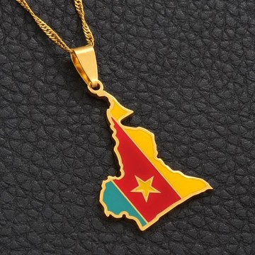 Cameroon map necklace