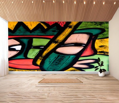 Oversized African Wall Art Stickers Abstract