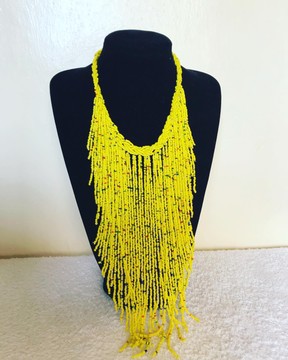 Yellow Necklace/beaded necklace/african necklace/ gift for her/african necklace/Zulu beads