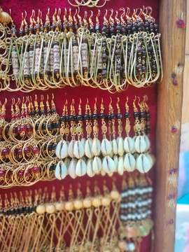 50 pairs earrings made from brass, brass and beads earrings,  gift for her earrings