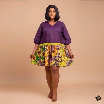 Bisola Purple Drop-waist Mini Dress