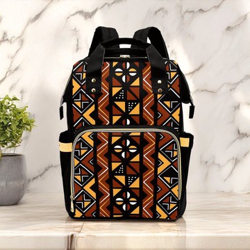 Bogolan Ancestral Print Tribal Backpack | Afro Fashion | Diaper Bag