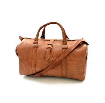 Travel bag in real leather 100% handmade