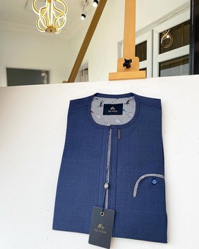 A navy blue with Skye blue contrast detailing design.