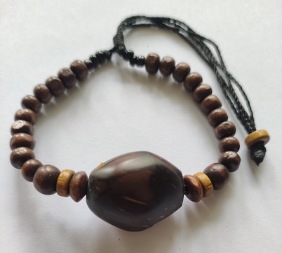 Wooden beads and palm kernel bracelet