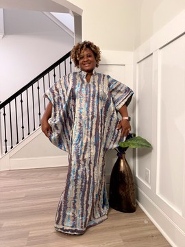 Luxury European Damask Brocade Bubu Maxi Dress | Special Occasion, Weddings