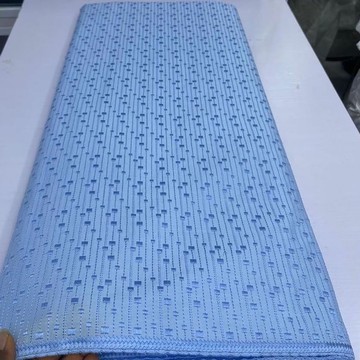 Dentelle polonaise suisse pour hommes de luxe bleu, tissus pour hommes (6 yards)