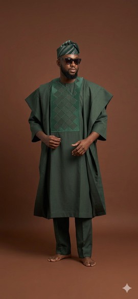 Agbada Prestige vert forêt