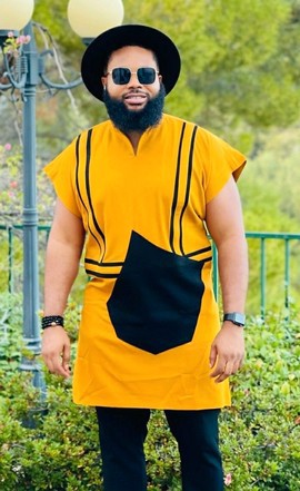 2 pièces, costume traditionnel homme africain avec pantalon assorti
