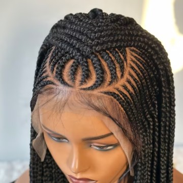 READY to ship Fulani Braided Wig, Braids wig, Cornrow wig, feeding braids,