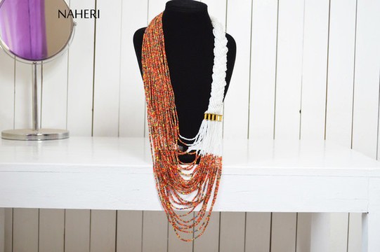 Collier en perles africaines | Bijoux tribaux africains | Taille unique