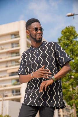 ADAM polo shirt in woven organic cotton