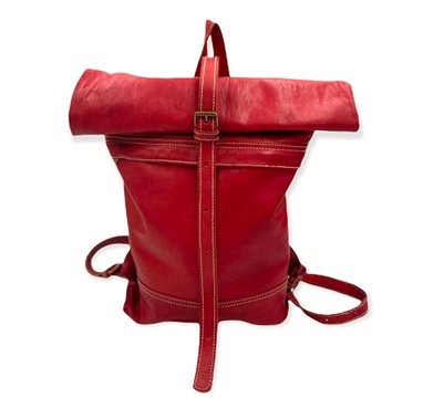 100% handmade high quality genuine leather backpack.