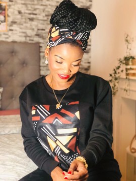 Sweat-shirt motif Bogolan &amp; Bandeau