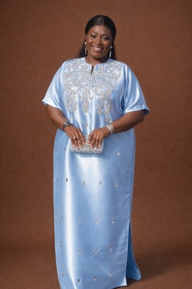 Luxury Silk Kaftan Gown – Embellished African Boubou Maxi Dress | Elegant Wedding