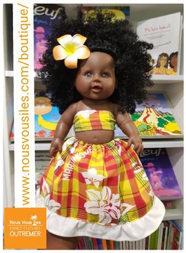 Poupée Noire Lucy Colibri Dolls - MADRAS TRADITIONNEL